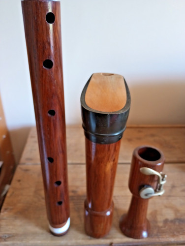 Wooden tenor recorder marked - tenor, recorder.