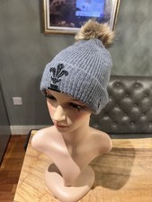 Macron Adults WRU Wakes Rugby Union Grey Pom Pom Hat