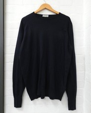 John Smedley New Zealand Extra Fine Merinol Navy Crew Neck Jumper Size XXL (Hol)
