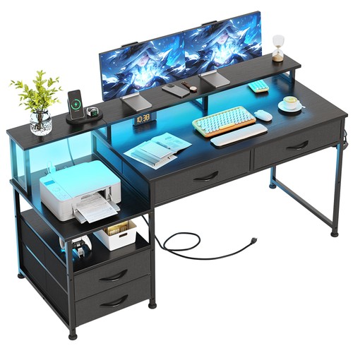 135cm computer desk with - desk, power