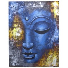 Buddha Painting - Blue Face