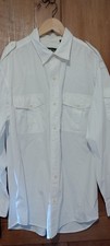 Orvis Men's L White Long Sleeve Bush Shirt Safari Expedition Cotton Roll-Up Tab