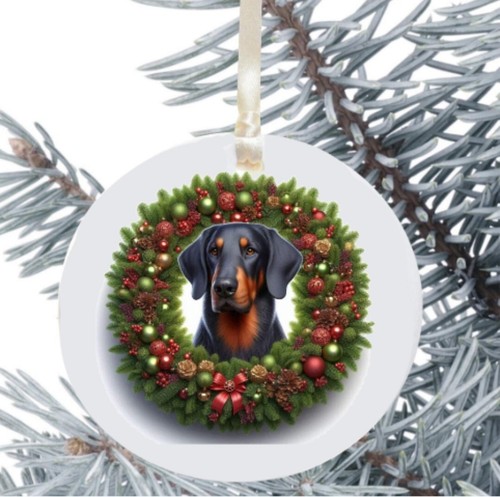 Doberman dog hanging bauble - doberman,