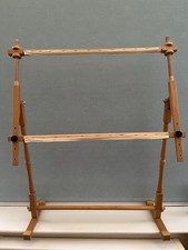 Large Vintage Wooden Adjustable Floor Standing Tapestry Frame up to 69 x 58 cm.