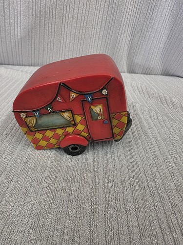 Fairy garden red - wood, caravan