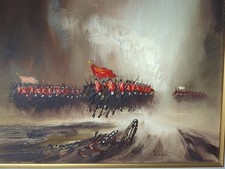 John Bampfield Signed Oil Painting Original "Charge Of The Light Brigade