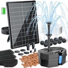 Biling Solar Pond Filter Pump with Battery Backup 8W Solar Garden Fountain