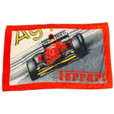 Vintage Ferrari Goodyear Marlboro Red White Graphic Print Beach Towel Used