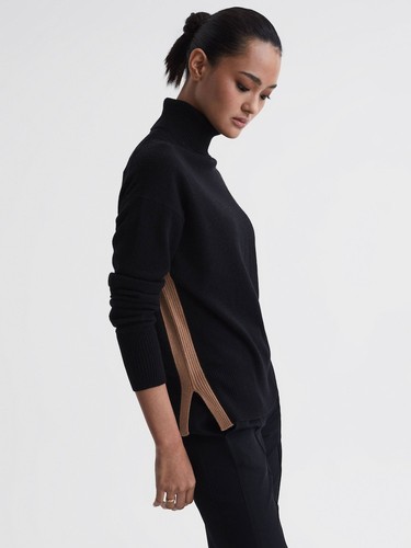 Reiss black camel - black/camel, wool