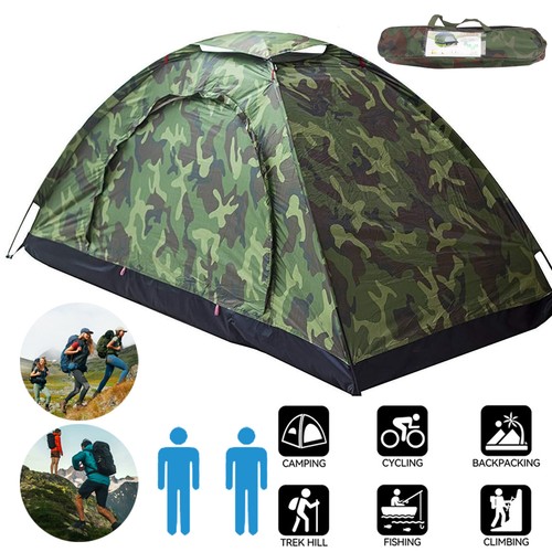 Man camping tent with bag - camping,
