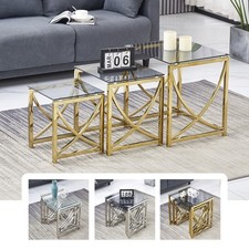 Set of 3 Glass Coffee Table