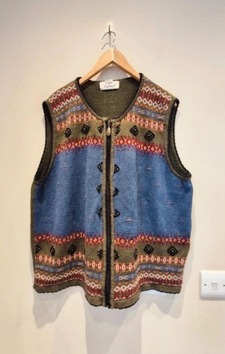 Vintage fair isle - knit, vest