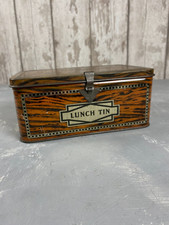 Metal Wood Effect Lunch Tin ~ Lunch Box  ~ 1950's American Retro.