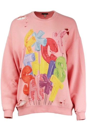 R13 distressed printed cotton - distressed,
