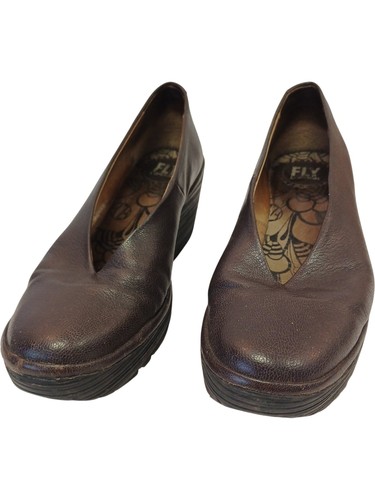 Fly london brown leather wedge - fly,