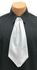 Silver Cravat with Tie Pin Pre-Tied Ascot Necktie Victorian Costume Formal