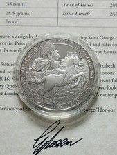 2017 Gibraltar St George Proof £5 Coin "Honour, Courage And Kindness" With COA