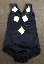 Girls Navy  Blue  Green Costume Baton Twirling Leotard Age 9-10 Years Gymnastic