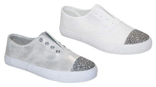 Women canvas pumps slip on - canvas, slip-on