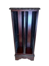 Mahogany Wood Rotating CD Rack
