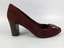 Marks And Spencer Burgundy Suede High Heel Shoes UK 5 EU 38 Wide