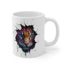 Colorful Tiger Cracked Wall