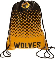 WOLVERHAMPTON WANDERERS FC GYM BAG FOOTBALL WOLVES SCHOOL BAG OFFICIAL LICENSED