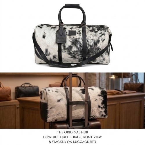 Cowhide leather duffle bag - leather,