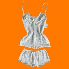 90's 00's vintage white floral lace y2k lingerie set XS Claire Pettibone NWT