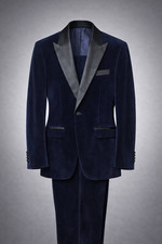 Mens Navy Blue Velvet Tuxedo