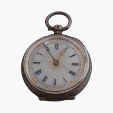 Antique swiss silver pocket - silver,