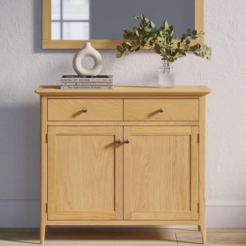 Solid oak small sideboard - solid,