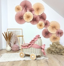 ecru Doll Wicker Cart With