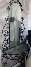 vintage wrought iron hall table stand mirror