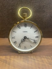 Vintage Brass Coral Pocket Watch Style Wall Windup 5" inch  Clock Working ?