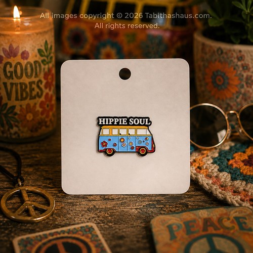 Hippie camper van pin badge - camper,