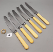 6 Vintage George Butler Stainless Dessert Knives / Rich Cream Handles 20.8cm -11