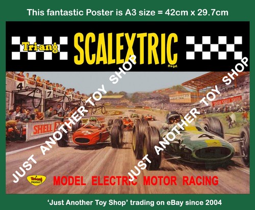 Scalextric poster from 1960 - scalextric, 1960's