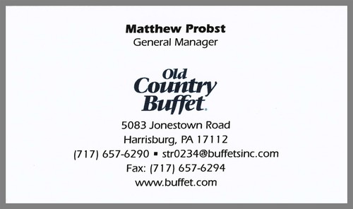 Old country buffet - old, matthew