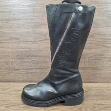 Red Or Dead Women's Size UK 7 Black Leather Knee High Boots Zip Vintage Rare 