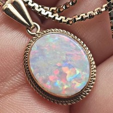 9ct gold opal - opal, necklace