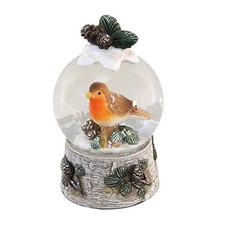 Robin in Ornate Snow Globe Christmas Decoration by Widdop & Co Home Decoration