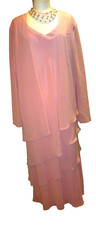 Cattiva Pink Mother Of The Bride Flowing Wedding Outfit Maxi &Shrug UK 20