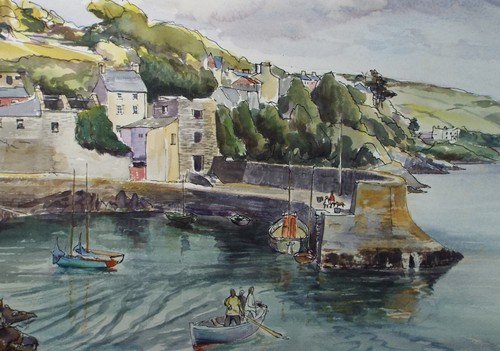 Original watercolour harbour - original, watercolour,'harbour