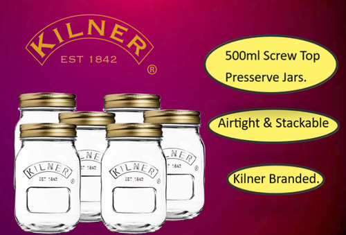 Kilner branded 500ml round - branded,