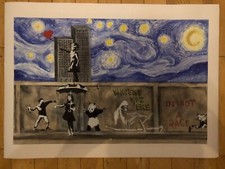 Banksy artwork When Vincent met Banksy signed limited edition print.