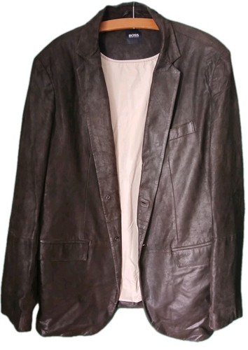 Hugo boss leather jacket mens - leather,