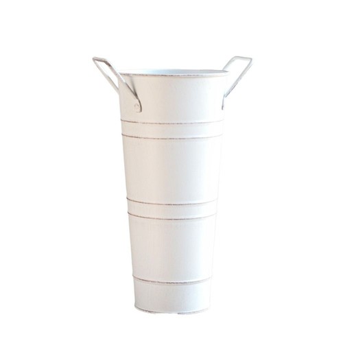 Round tin flower bucket - round, with