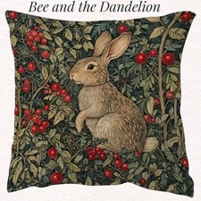 Cute Rabbit  William Morris Art Nouveau Style Cushion COVER  45cms x 45cms
