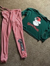 Ladies Grinch Christmas Pyjamas Size Small Primark